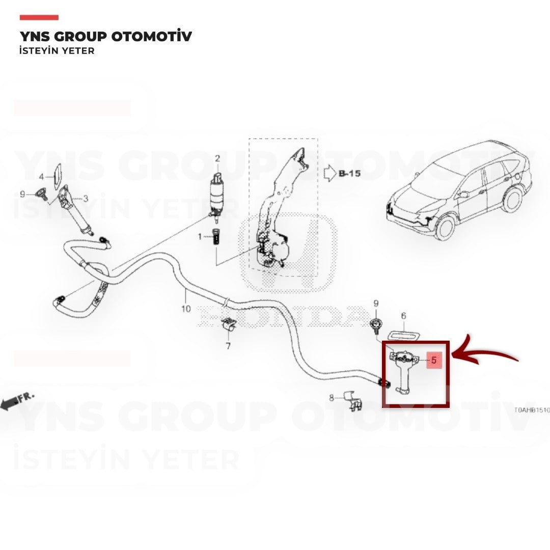 Honda Crv 15-18 Far Yıkama Robotu (Motoru) Ön Sol Yns - 76885t1ee01