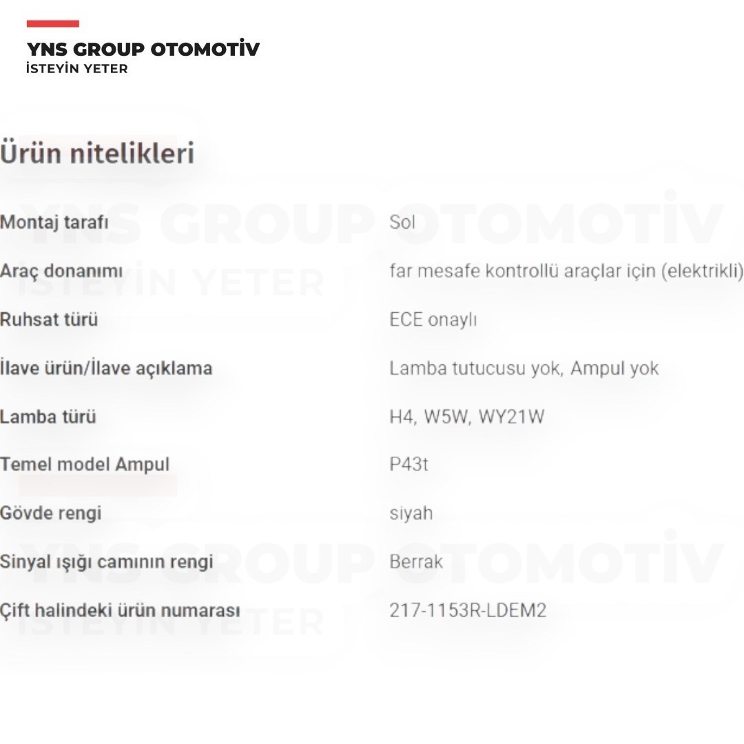 Honda Jazz 04-08 Ön Far Lambası Sol (Elektrikli - Siyah) Depo - 2171153lldem2 / 33151saag52