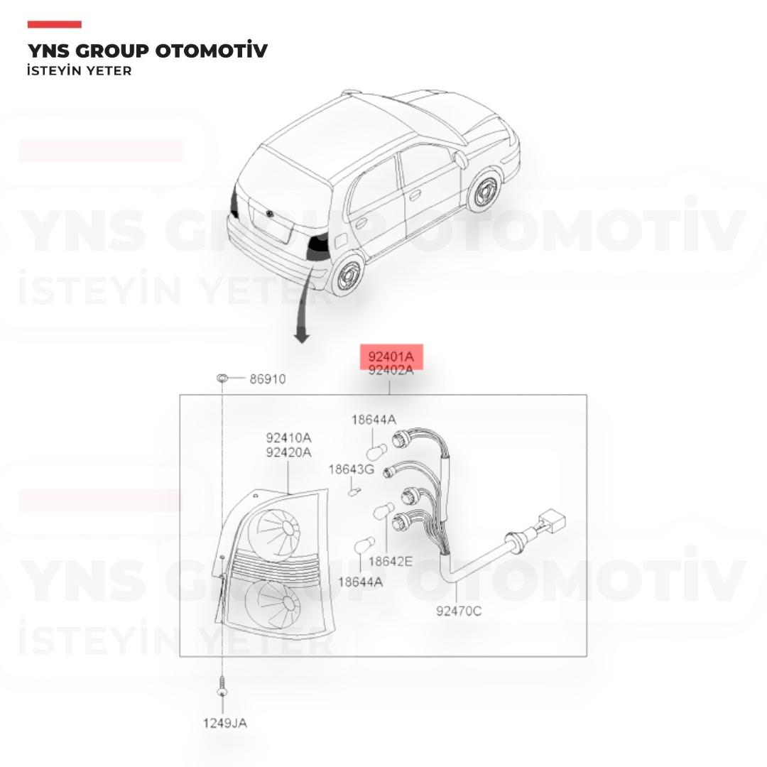 Hyundai Atos 04-07 Arka Stop Sol (Duysuz) Depo - 2211921lue / 9240105510