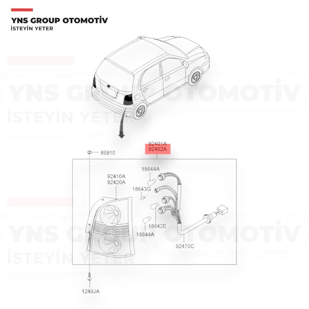 Hyundai Atos 04-07 Arka Stop Sağ (Duylu) Hmc Orjinal - 9240205510