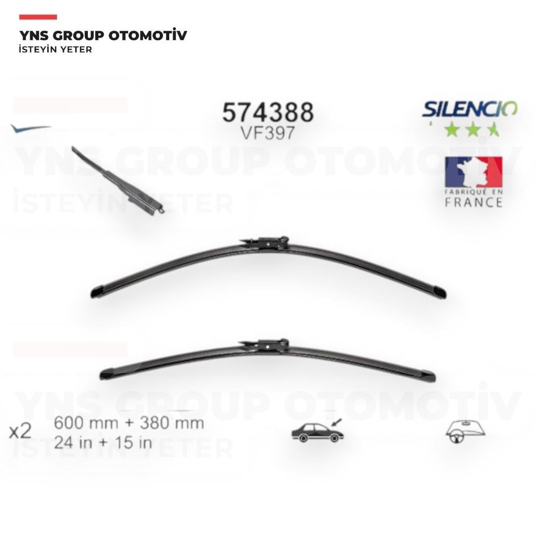 Hyundai Bayon I20 21- Nissan Qashqai J10 07-14 Ön Silecek (Silgi) Süpürgesi Takımı (600 + 380 mm) Valeo - 574388