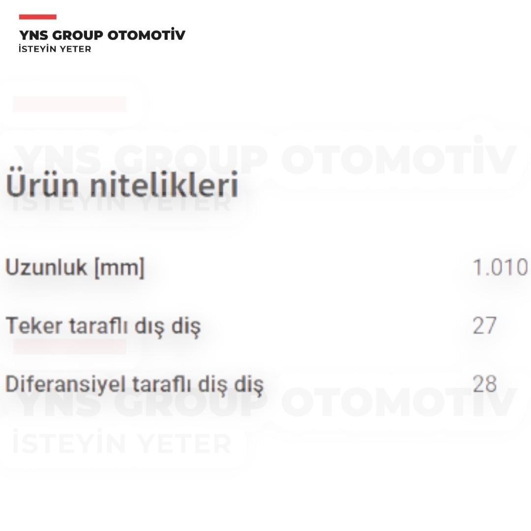 Hyundai Elantra 16- 1.6 Crdi Dizel Ön Aks Mili Komple Sağ (Otomatik / 27x1010x28) Yns - 49501f2500