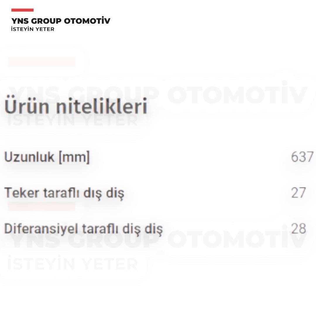 Hyundai Elantra 16- 1.6 Crdi Dizel Ön Aks Mili Komple Sol (Otomatik / 27x637x28) Yns - 49500f2500