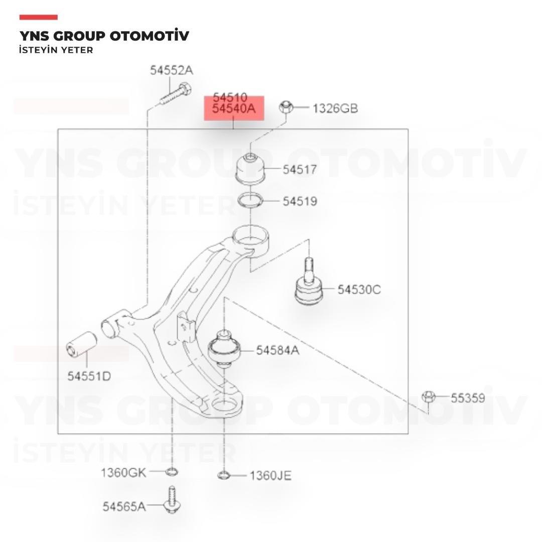 Hyundai Getz 02-10 Salıncak Alt Sağ Yns - 545011c000