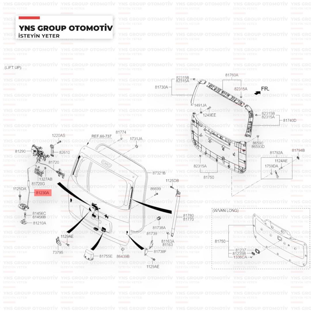 Hyundai H1 08- Bagaj Kilidi (Tek Kapı) Hmc Orjinal - 812304h000