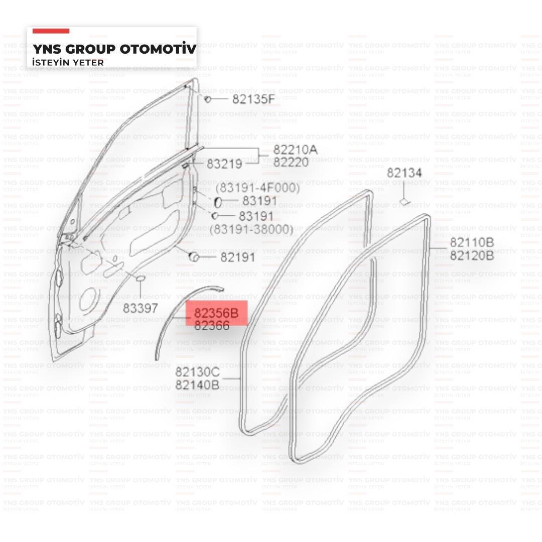 Hyundai H100 Kamyonet 04- Porter Kapı Alt Toz Lastiği Ön Sol Hmc - 821504f000