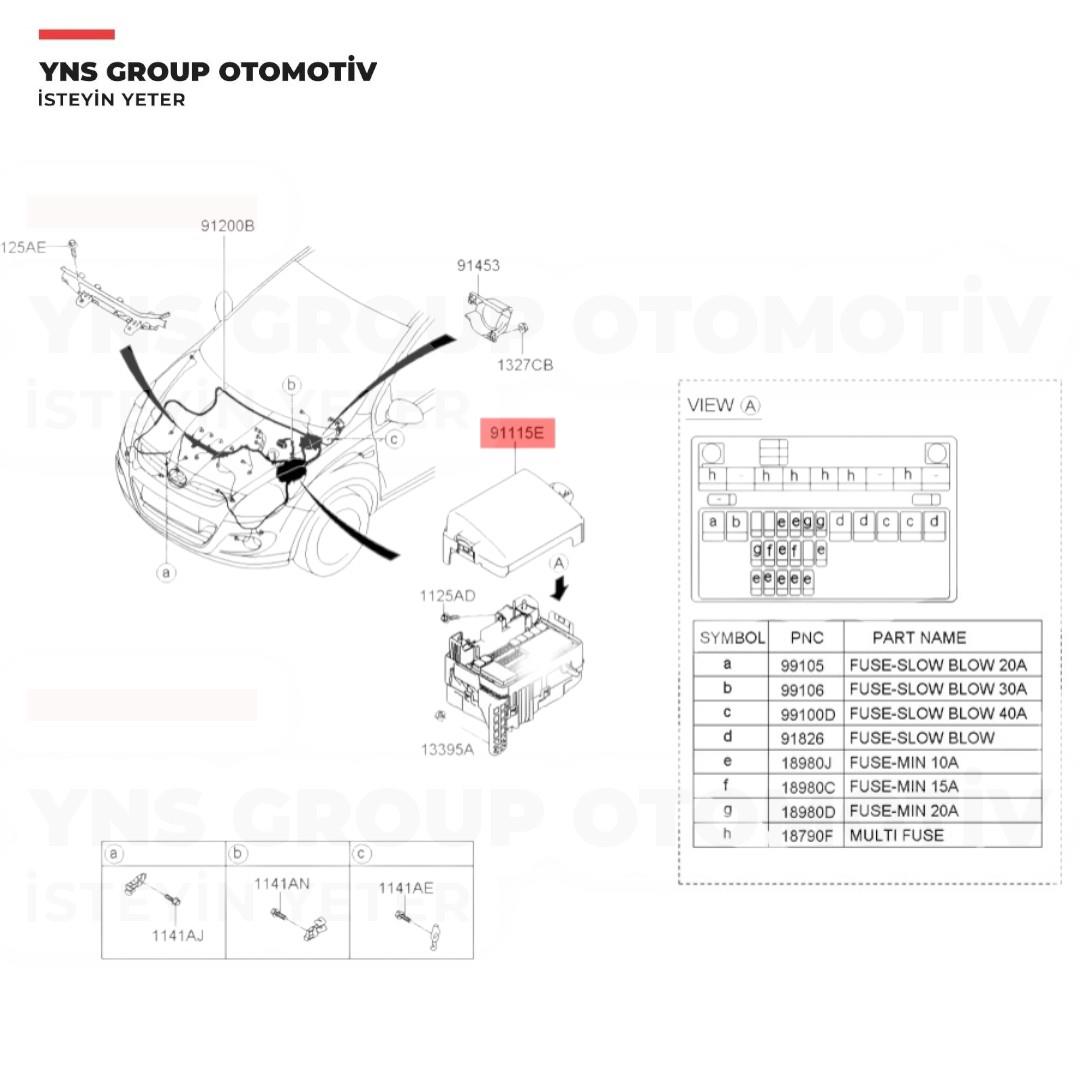Hyundai I20 12-15 1.4 Crdi Sigorta Kutusu Kapağı Hmc Orjinal - 919411j110