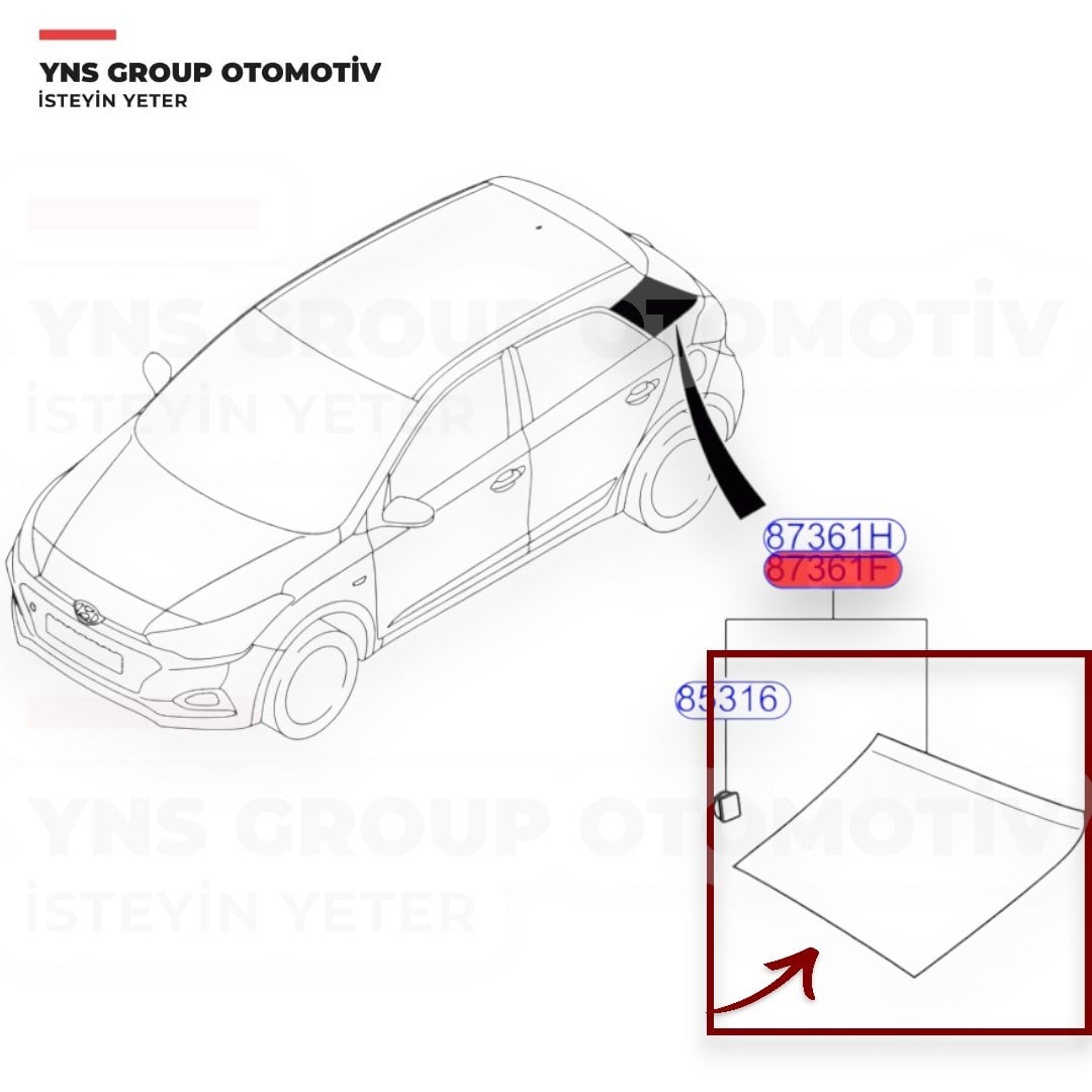 Hyundai I20 15-20 Arka Çamurluk Üst Bakaliti Sol Yns - 87360c8000