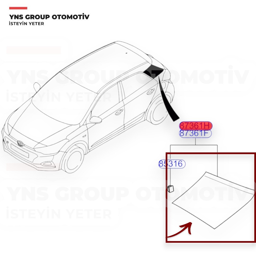 Hyundai I20 15-20 Arka Çamurluk Üst Bakaliti Sağ Yns - 87370c8000