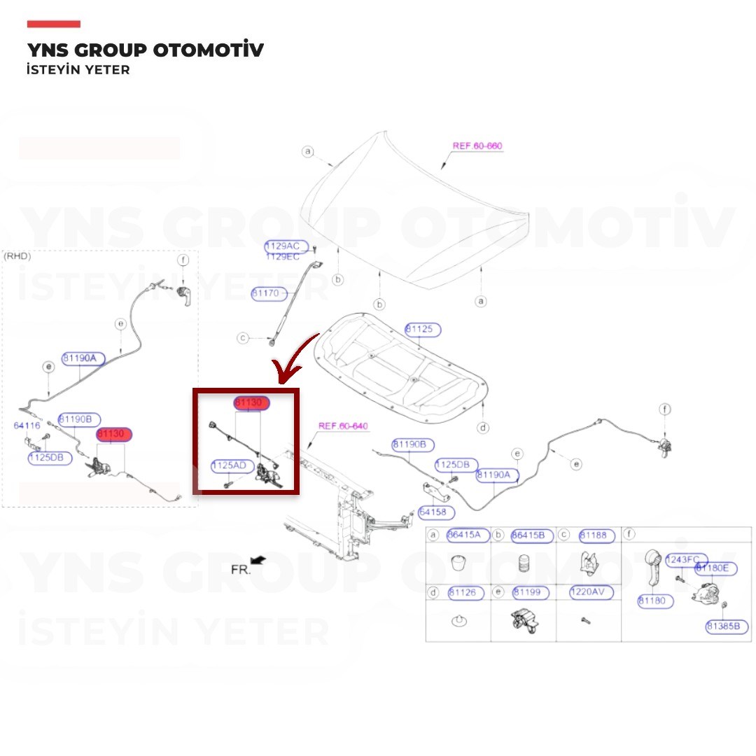 Hyundai I30 17- Ön Motor Kaput Kilidi Hmc Orjinal - 81130g3000