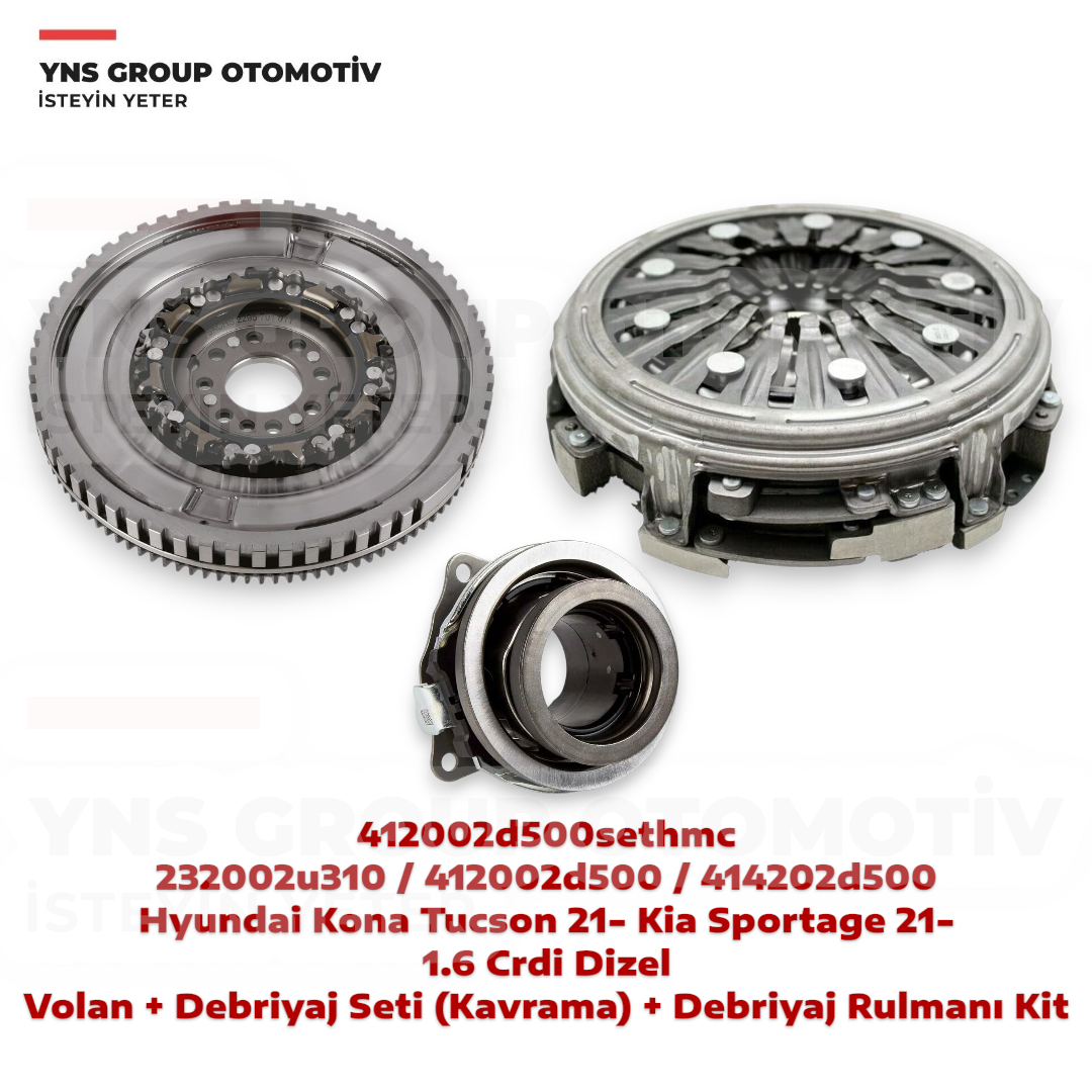 Hyundai Kona Tucson 21- Kia Sportage 21- 1.6 Crdi Dizel A/t (7 ileri Dct) Volan + Debriyaj Seti (Kavrama) + Debriyaj Rulmanı Orjinal Hmc - 232002u310 / 412002d500 / 414202d500