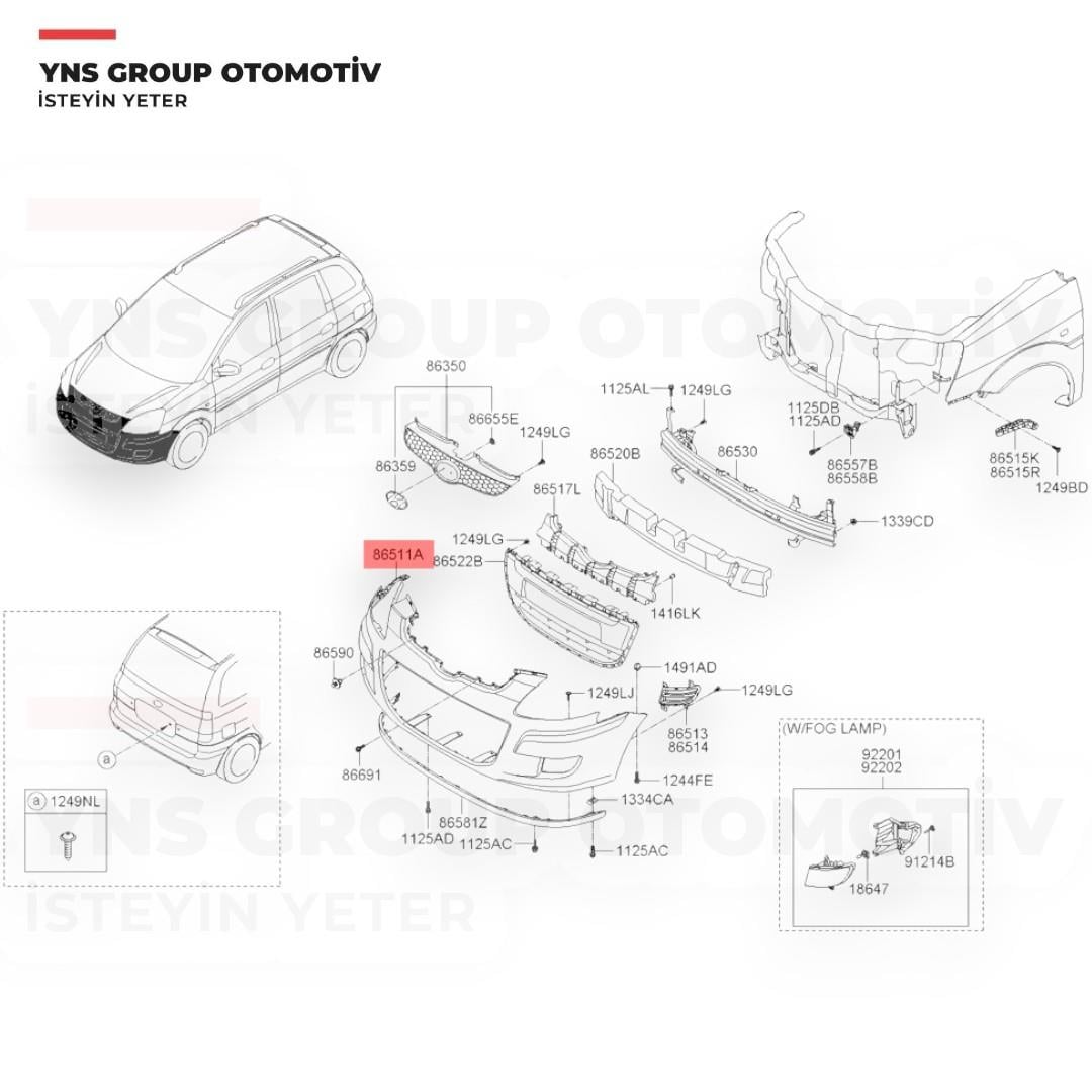 Hyundai Matrix 08-12 Ön Tampon Yns - 8651110000