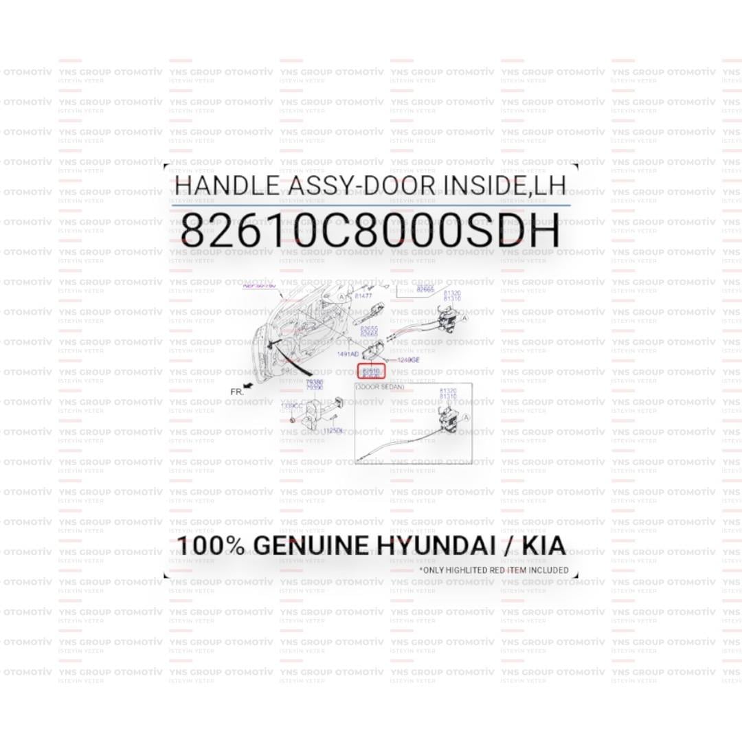 I20 15-21 Kapı Kolu İçten Açma Ön - Arka Sol Hmc- 82610c8000sdh
