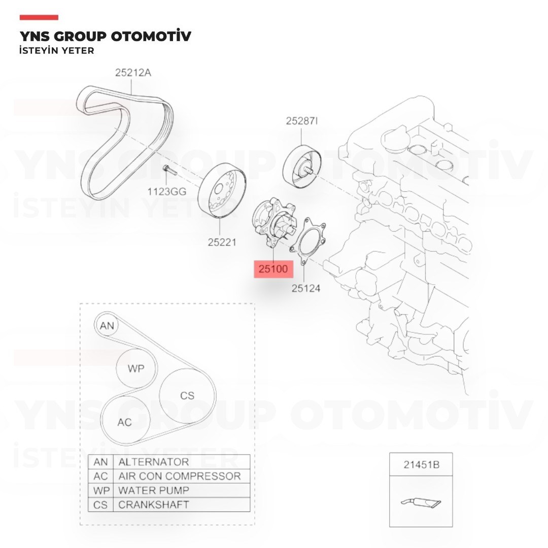 Hyundai Accent Blue 11- Elantra 10-18 Tucson 15-20 I20 I30 08-15 I40 Ix20 10-19 Ix35 10-15 Kia Carens 09-13 Ceed Cerato 06-18 Rio 11- Soul Sportage 09-15 Venga 10-19 1.4 - 1.6 Gdi Su Pompası (Devirdaim) Gmb - Gwhy601a