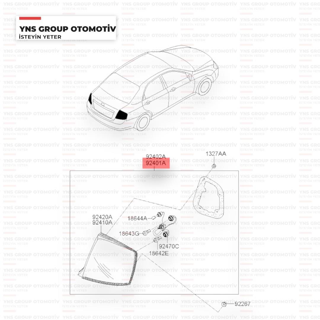 Kia Cerato 03-08 Stop Sağ Hmc - 924022f311