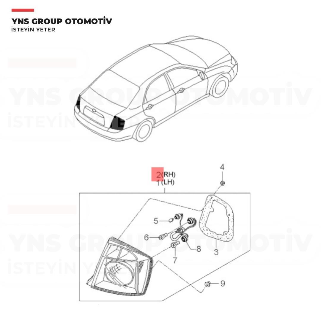 Kia Cerato 04-06 Hb Arka Stop Sağ Depo - 2231925rue / 924022f210