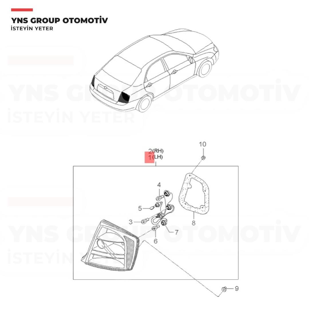 Kia Cerato 04-06 Hb Arka Stop Sol Depo - 2231925lue / 924012f210
