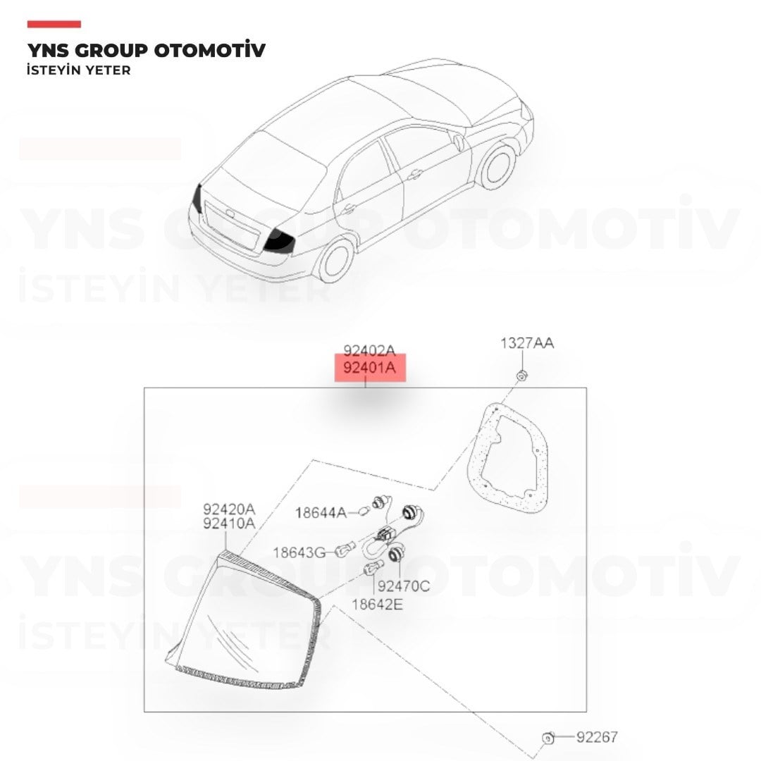 Kia Cerato 04-07 Sedan Arka Stop Sağ Yns - 924022f010