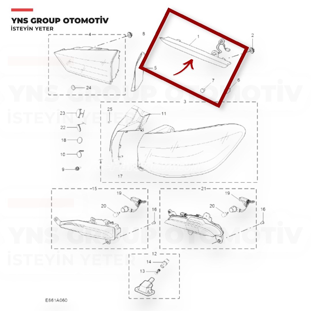 Mg Hs 22-24 5. (İlave) Arka Bagaj Üstü Stop Lambası (Ledli) Yns - 10144742