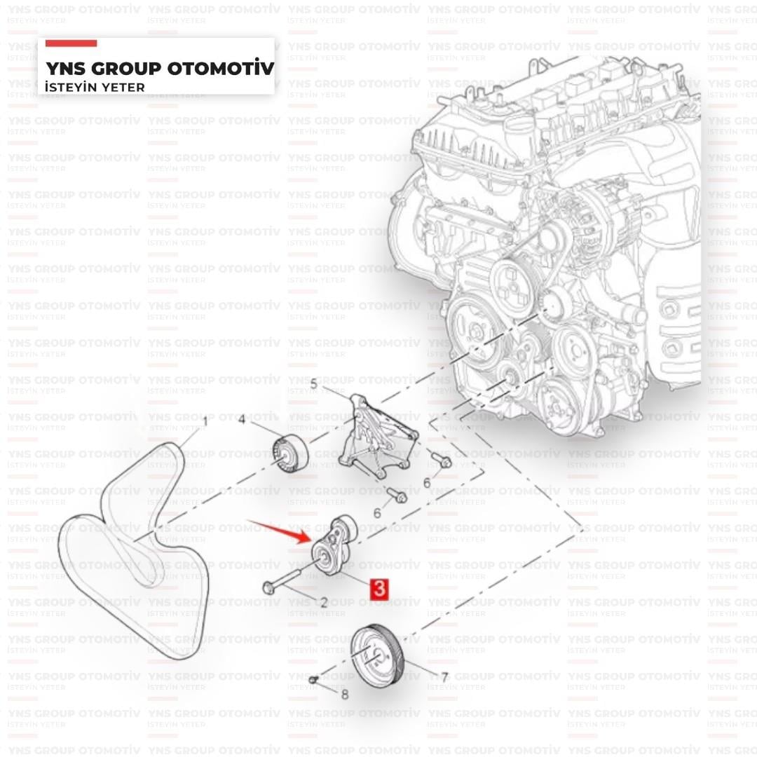 Mg Zs 17- 1.5 T-gdi V (Alternatör) Kayış Gergisi Komple Yns - 10202625