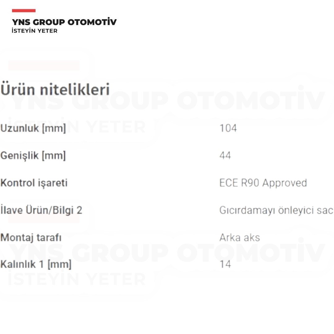Mg Zs 17- 1.0 - 1.5 Arka Fren Balatası Blueprint - Adbp420154