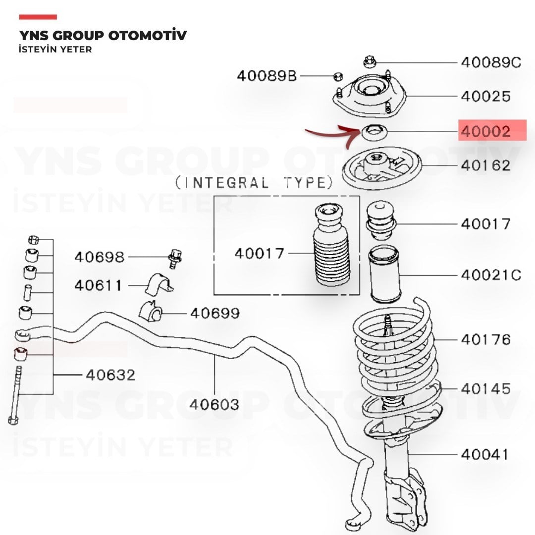 Mitsubishi Carisma 95-06 Colt 96-03 Lancer 03-08 Space Star 98-04 Nissan Almera 95-00 Sunny 90-95 Ön Amortisör Rulmanı (Sağ = Sol) Rapro - 54615
