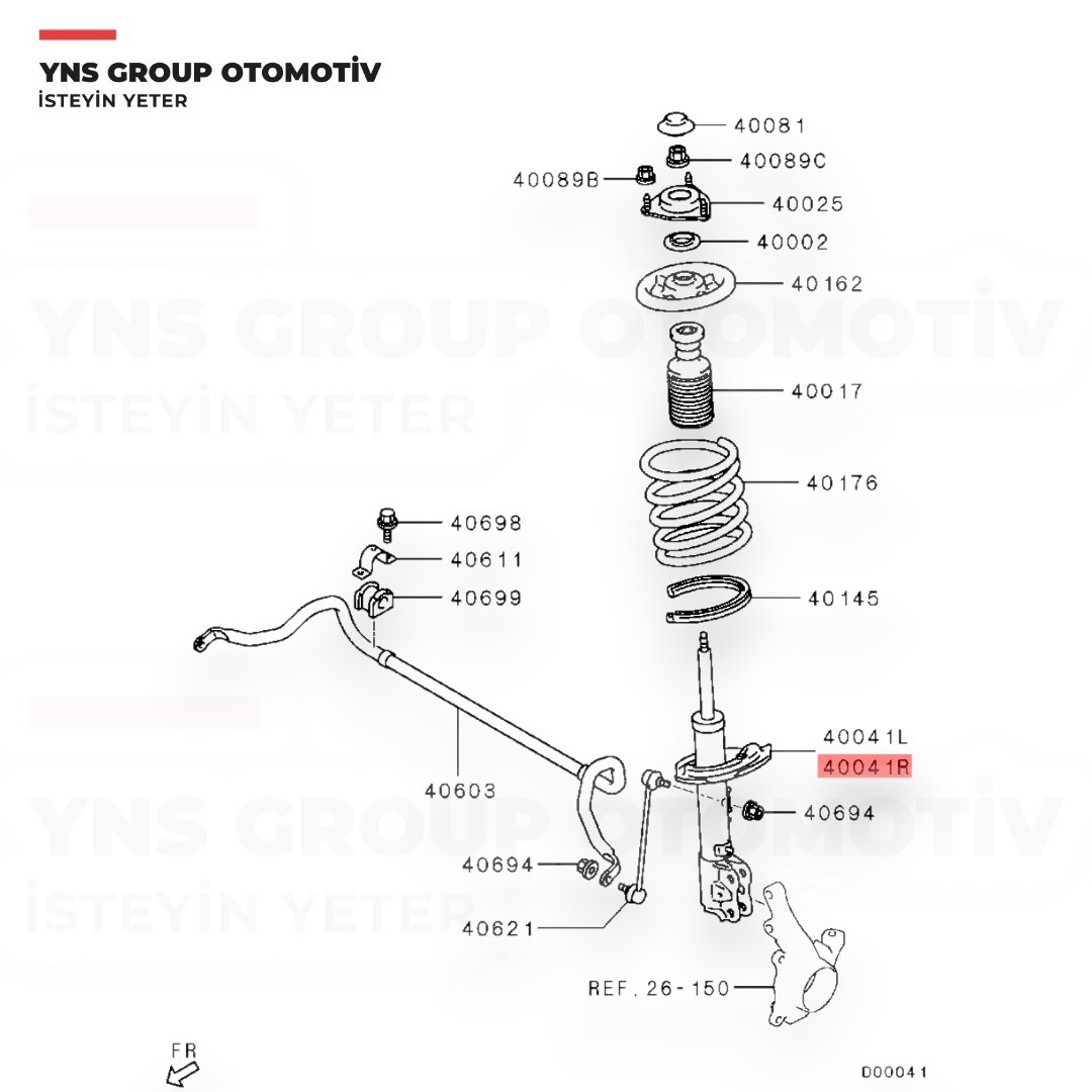 Citroen C-Crosser 07- Mitsubishi Outlander 07-12 Peugeot P4007 07-13 Ön Amortisör Sağ Sachs - 316995 / 4060a174