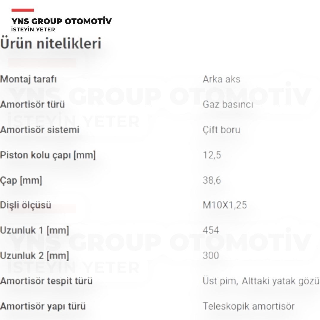 Citroen C4 Aircross 12- Mitsubishi Asx 10- Outlander 07-22 Peugeot P4008 10- Arka Amortisör (Sağ = Sol) Sachs - 316996 / 4162a192