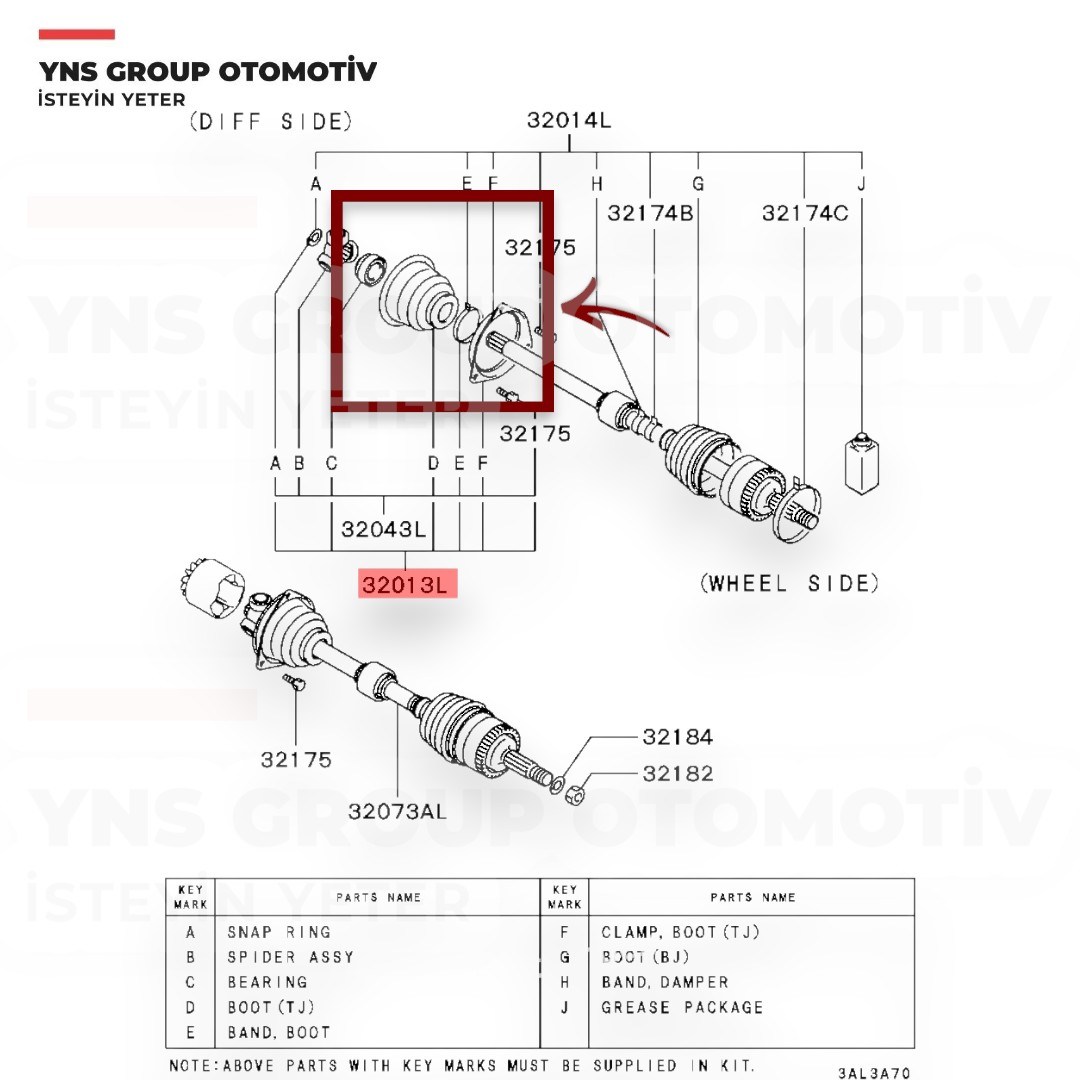 Mitsubishi Space Star 98-03 1.3 Aks Körüğü İç Sol (Rulmanlı) Yns - Mr911158