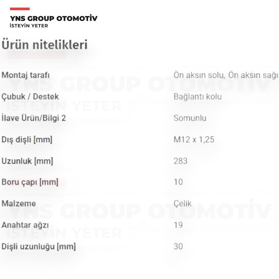Nissan Juke 10- Qashqai J11 14- Renault Kadjar 15- Ön Z Rotu Sağ - Sol Yns - 54618cy00a