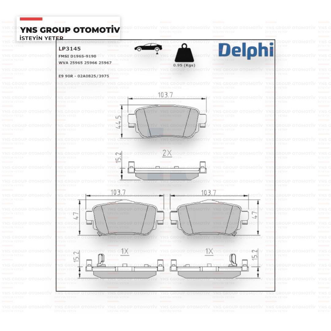 Nissan Qashqai X-trail Renault Kadjar 14- Arka Fren Balatası Delphi - Lp3145