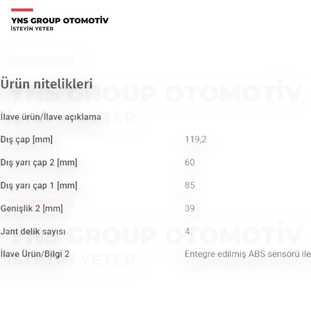 Opel Astra H 04-10 Ön Teker Rulmanı (Poryalı) Komple (Absli) Snr - Xhgb45779r01 - 93178651