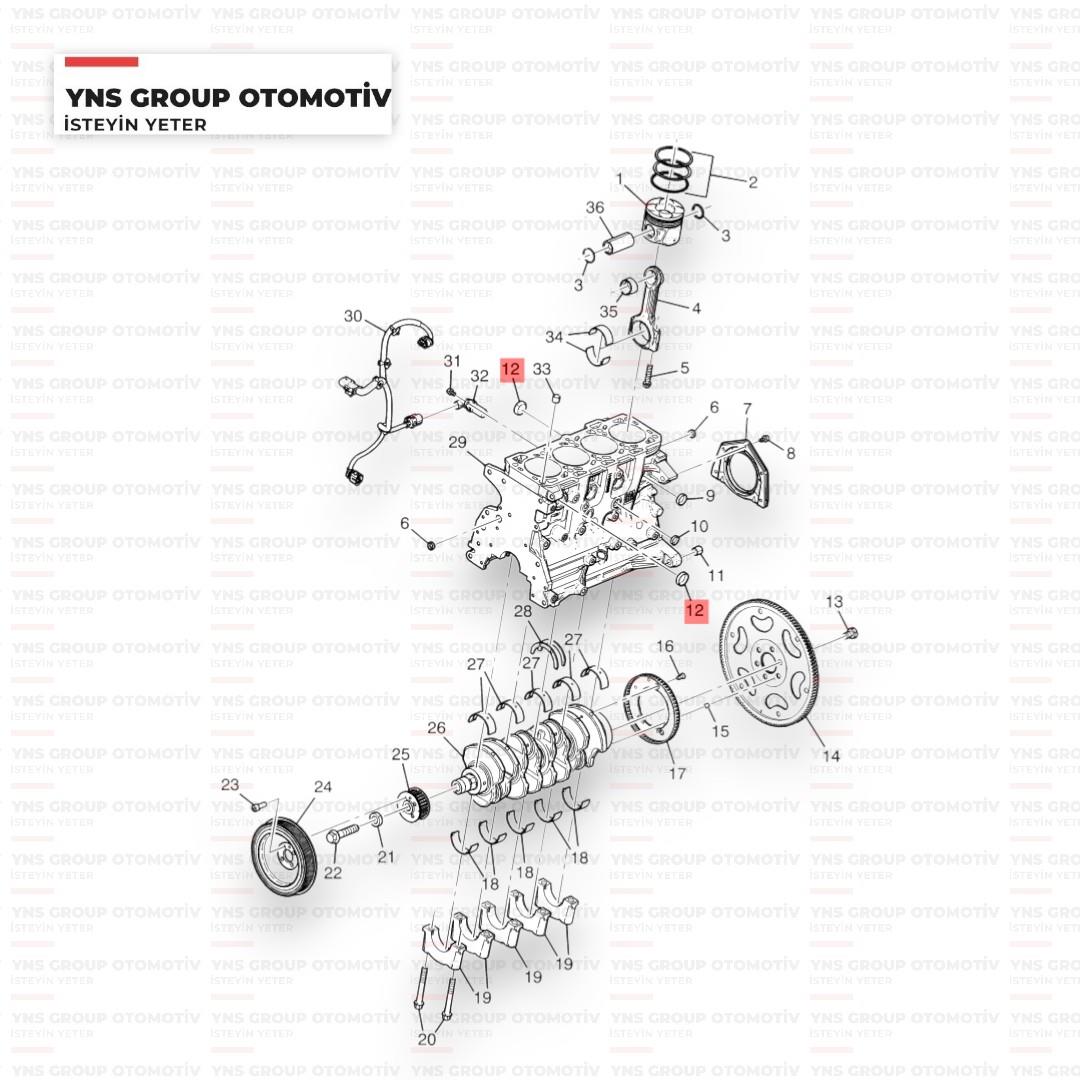 Opel Astra H - J Combo Insignia A - B Vectra C 04- A20dth - B20dth - Z16dth Blok Su Tapası (30 mm) Yns - 12855196