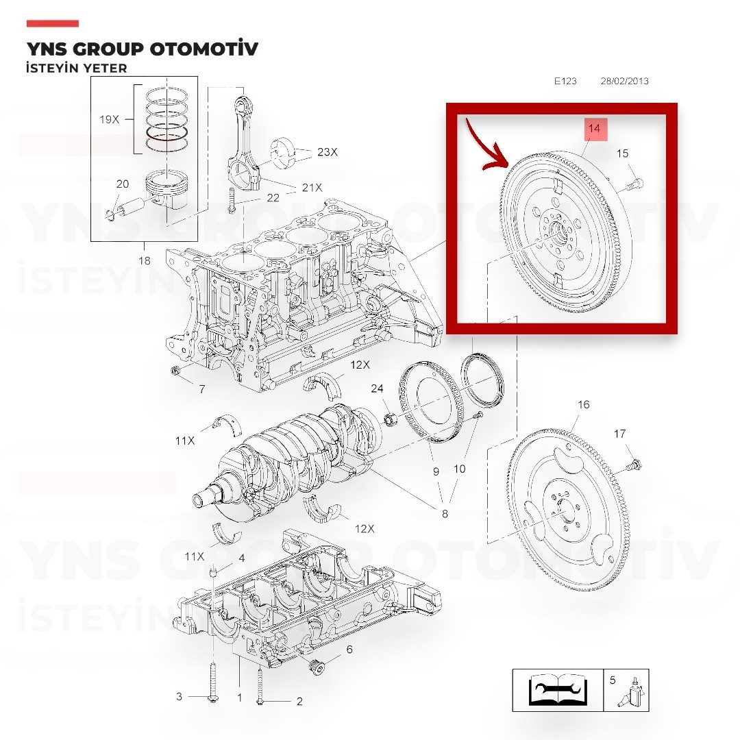 Opel Astra J 10- Meriva B 10- 1.4 Turbo A14net B14net A14nel B14nel Volant (Oynar) Luk - 415046510
