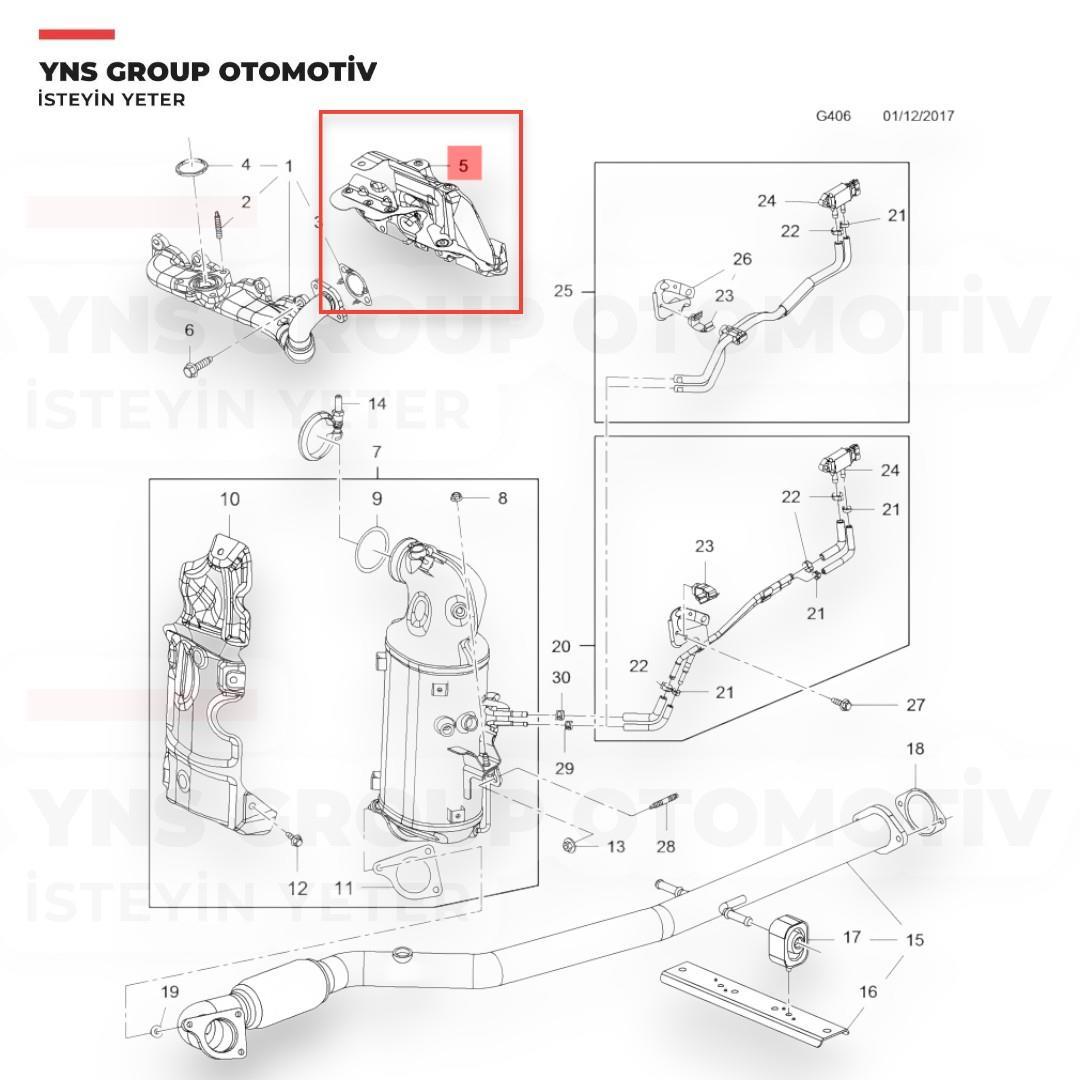 Opel Astra J - K Insignia A - B Meriva B Mokka / X Zafira C 15- B16dth 1.6 Dizel Egsoz Manifold Contası Komple Victor Reinz - 711219000 / 55496050
