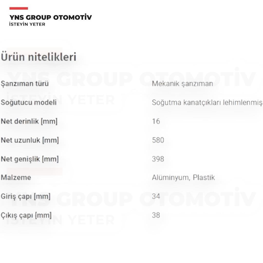 Opel Astra J Zafira C Chevrolet Cruze 10- A14xer A16xer A18xer B14xer B16xer Benzinli Motor Su Radyatörü Kale - 349200