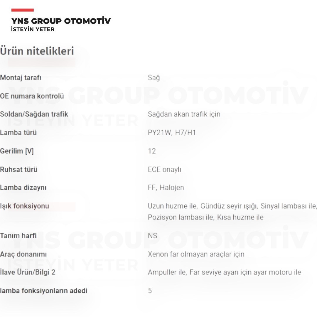 Opel Insignia A 09-17 Ön Far Lambası Sağ Orjinal Gm - Psa - 22831927
