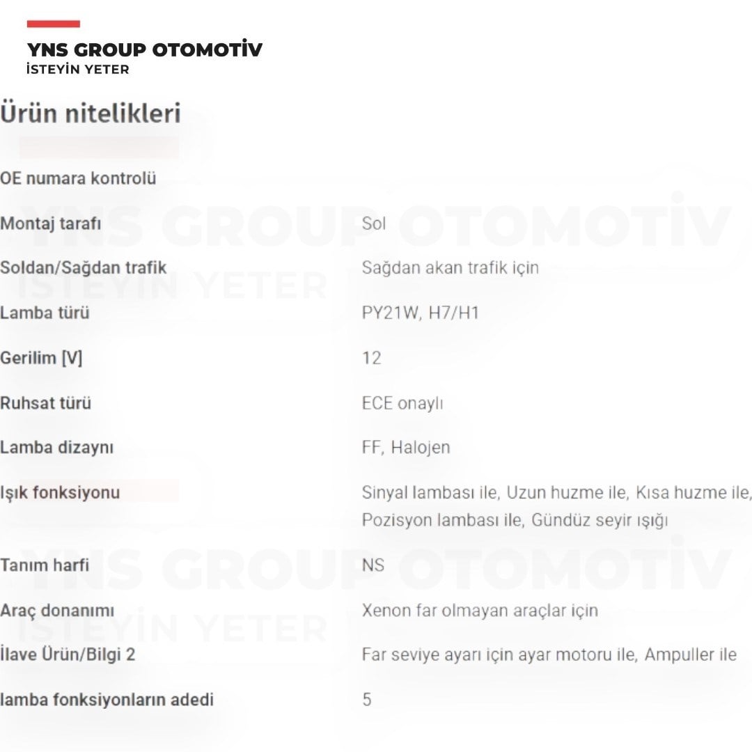 Opel Insignia A 09-17 Ön Far Lambası Sol Orjinal Gm - Psa - 22831926