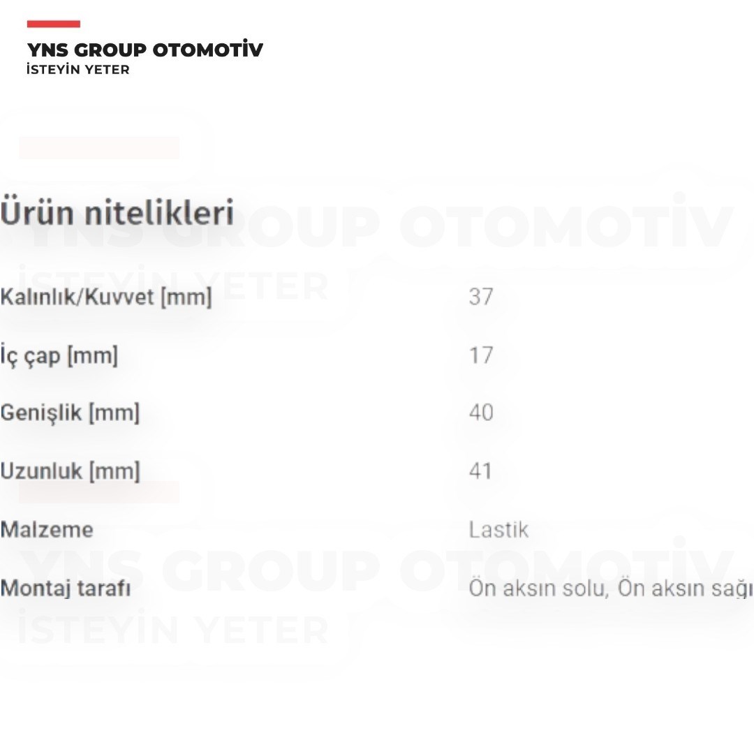 Opel Vectra B 95-02 Ön Viraj demir Orta Lastiği (17 mm) Topran - 205467001 / 350086