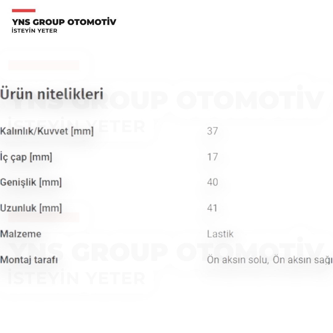 Opel Vectra B 95-02 Ön Viraj Demir Orta Lastiği (17 mm) Yns - 9191649 / 350086
