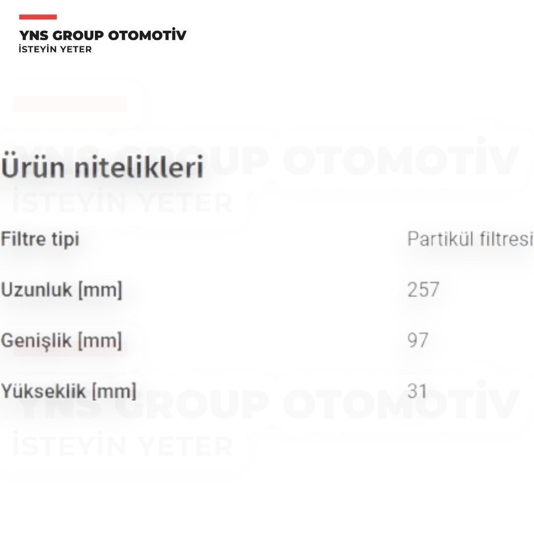Peugeot P308 II 13- P508 II 18- Ds4 Ds9 20- Opel Astra L 21- 1.2 Puretech Polen Filtresi Yns -9837470680