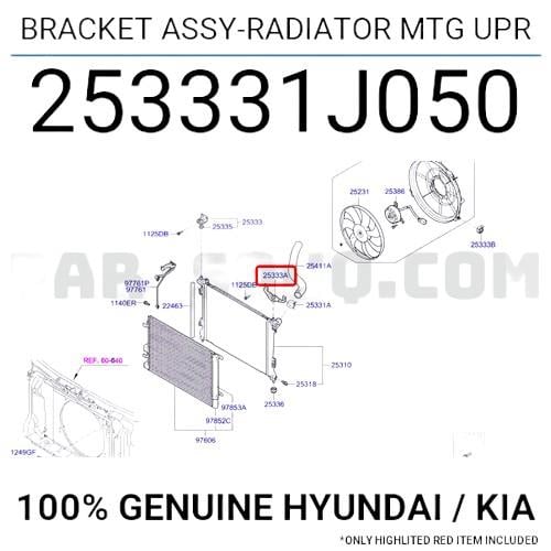 İ20 08-15 İ10 07- Benzinli - Dizel Radyatör Üst Bağlantı Ayağı Büyük - 253331j050