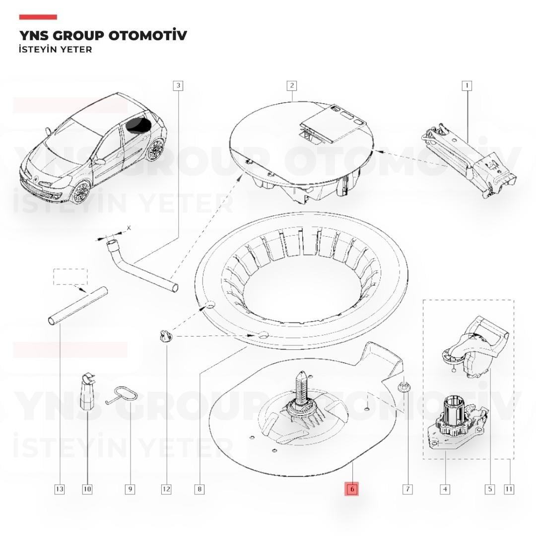 Renault Clio III - IV Modüs Stepne Lastik Tesip Sportu Yns - 8200551279