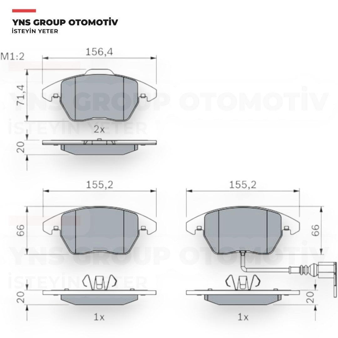 Skoda Fabia 10-22 Octavia 04-14 Rapid 10-19 Superb Yeti 08-15 Vw Beetle Caddy Gold Jetta Passat Polo V Scirocco Touran 08-18 Ön Fren Balatası Otosan - Hamj2k021agaan / 3c0698151c