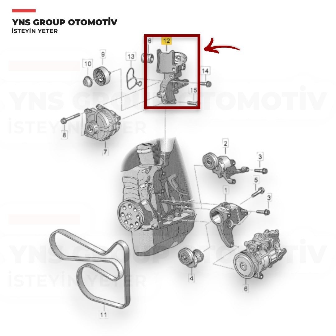 Skoda Yeti Vw Golf Jetta Polo 1.2 Tsi Cbza - Cbzb Yağ Filtresi Kütüğü (Alternatör Tutucu Braketi) Orjinal - 03f903141f