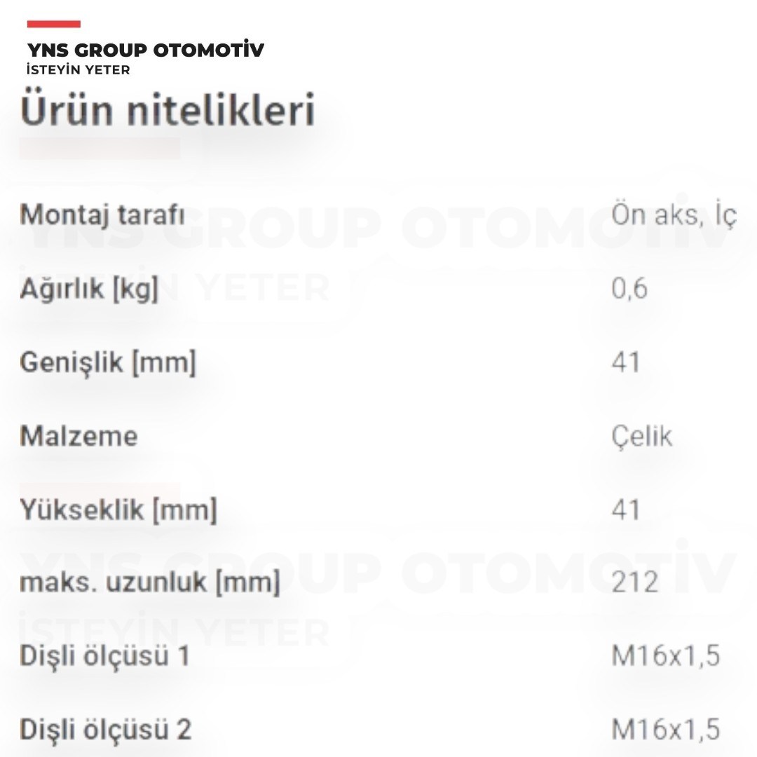 Ssangyong Actyon Kyron + Sports Rexton 05-17 Rot Mili (Kolu) Sağ - Sol Yns - 4650009005
