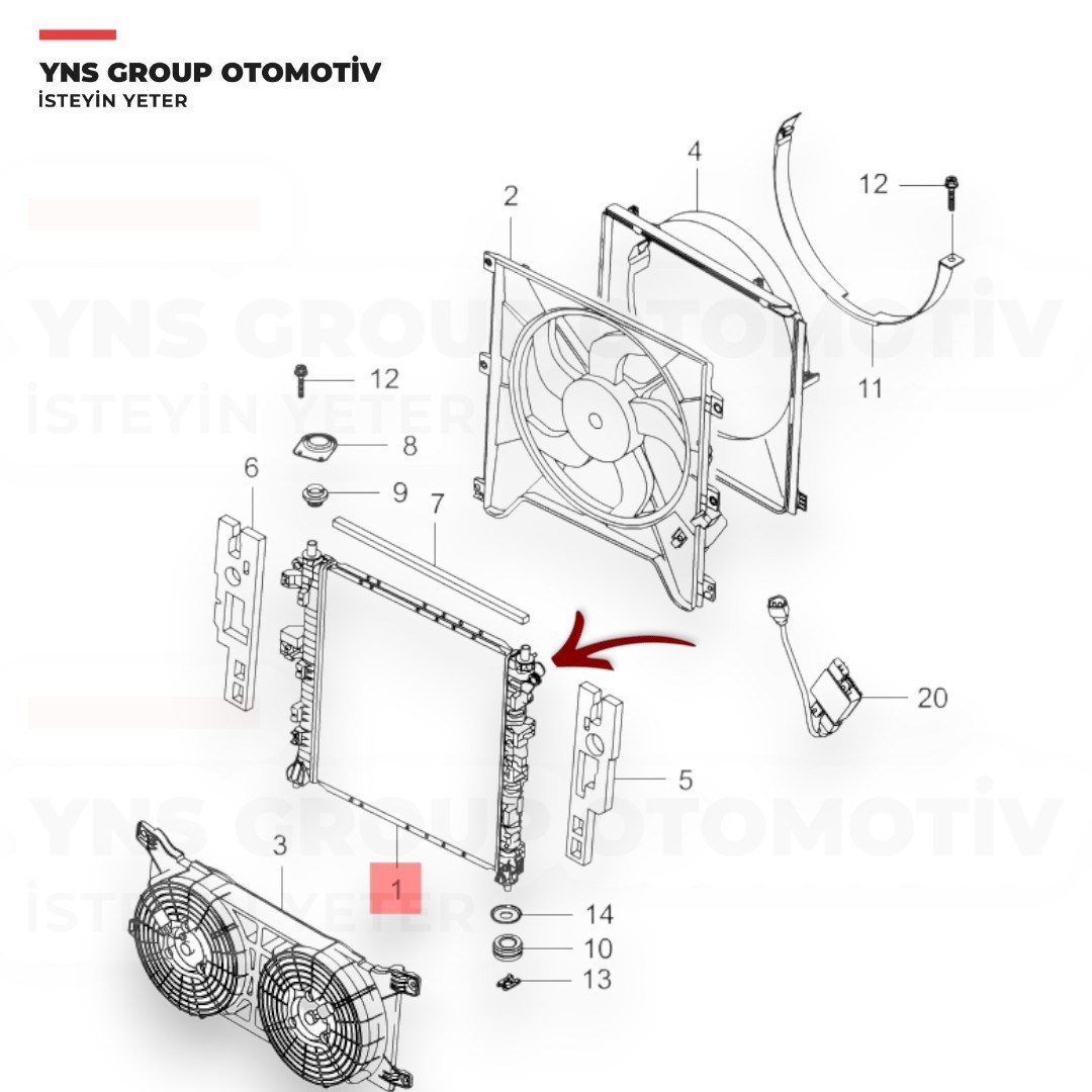 Ssangyong Actyon + Sports Kyron 06-14 2.0 Xdi - 2.7 Motor Su Radyatörü (A/T - Otomatik) Kale - 356405 / 2131009250