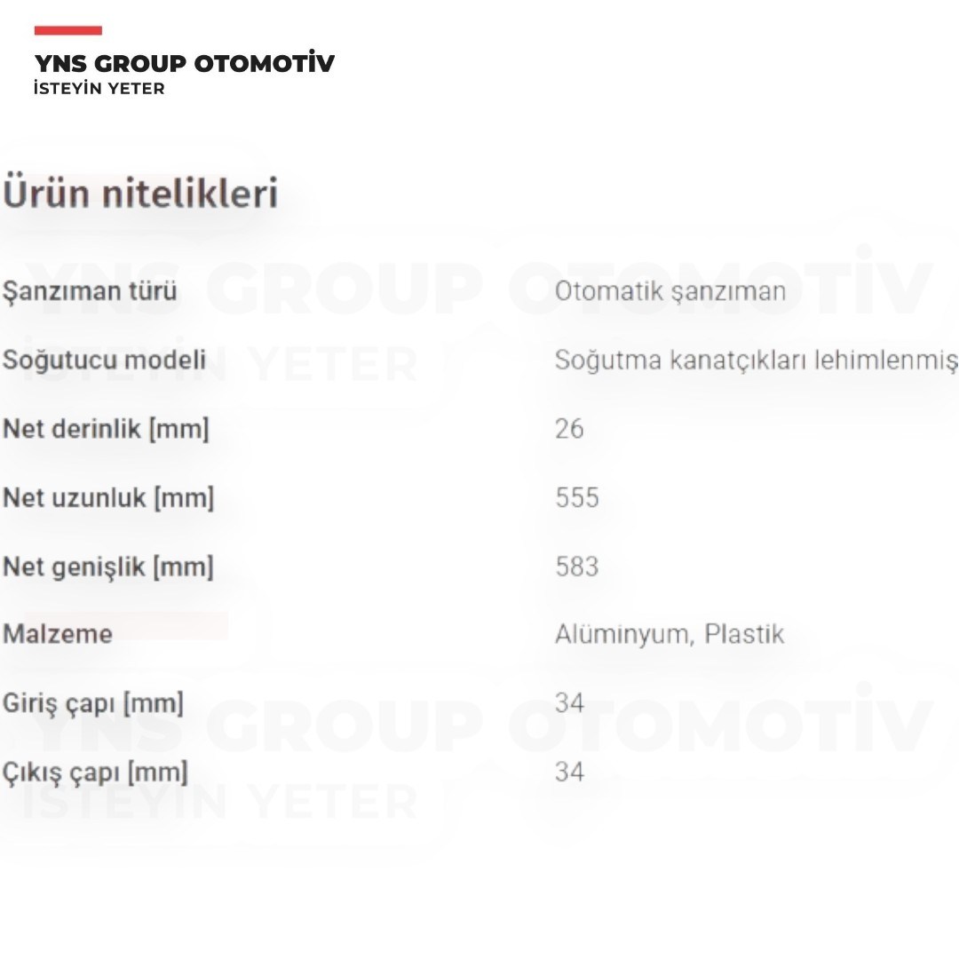 Ssangyong Actyon + Sports Kyron 06-14 2.0 Xdi - 2.7 Motor Su Radyatörü (A/T - Otomatik) Kale - 356405 / 2131009250