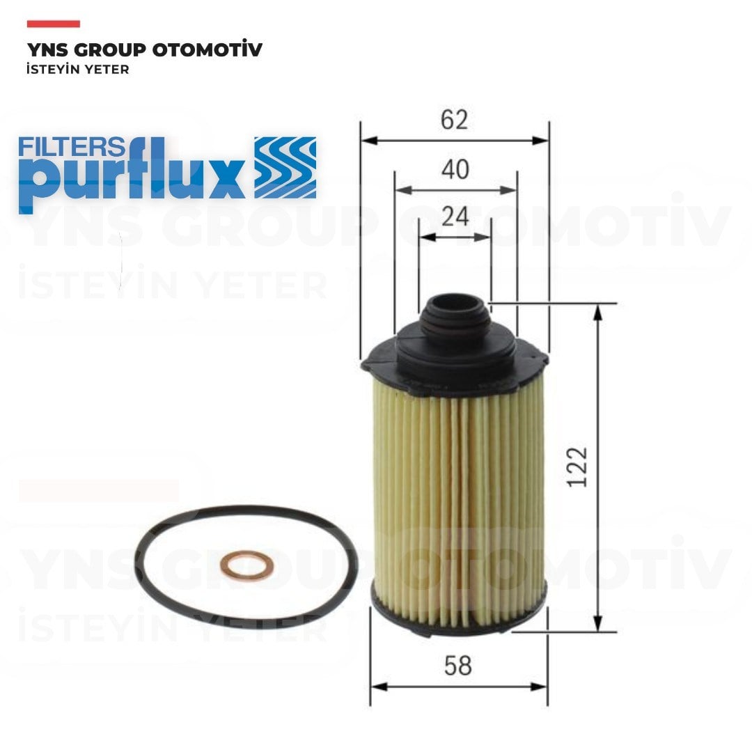 Ssangyong Korando 19- (1.5 - 1.6 e-Xgdi) Tivoli 19- Torres 22- Xlv 20- (1.5 Tgdi- 1.6 Xdi) Yağ Filtresi Elemanı Purflux - L1137 / 6731803009
