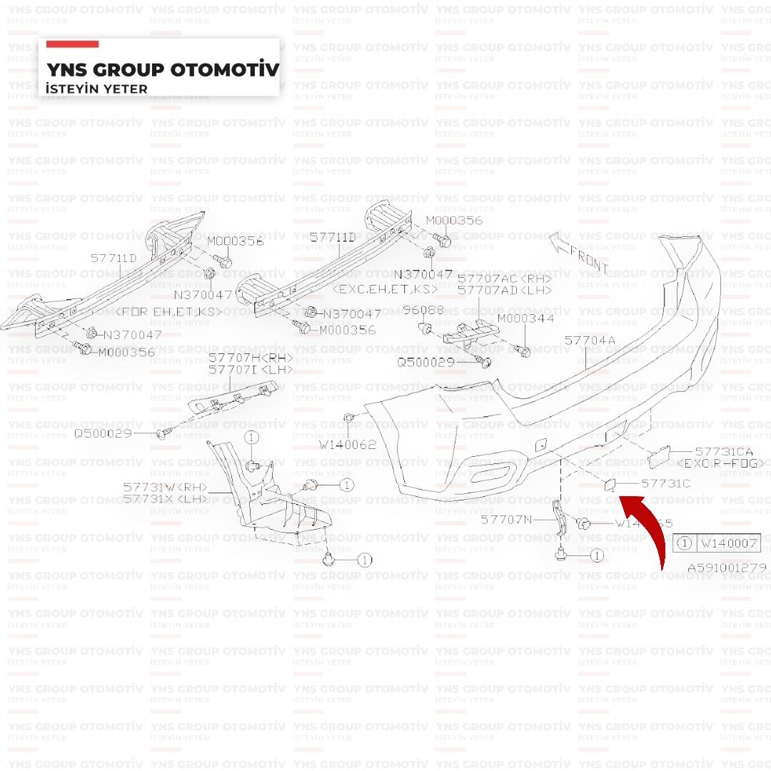 Subaru Xv 11-12 Impreza 08-15 Arka Tampon Çeki Demiri Kapağı Yns - 57731fg010